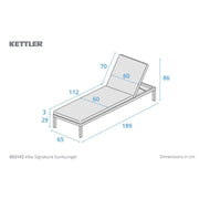 Kettler Elba Sunlounger with Cushion Grey Kettler
