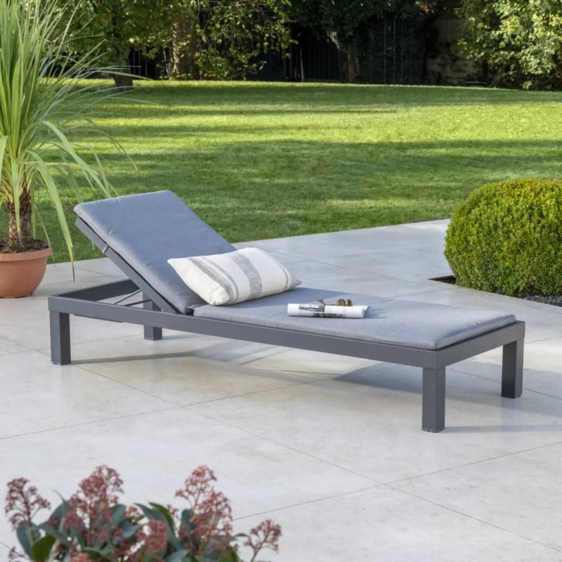 Kettler Elba Sunlounger with Cushion Grey Kettler