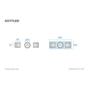 Kettler Foxley 2 Seat Wicker Bistro Set with 70cm Round Table Kettler