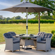 Kettler Foxley 4 Seat Dining Set with 120cm Round Table including Parasol and Base Kettler