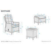 Kettler Foxley Garden Companion Set with Side Table and Footstool Kettler