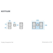 Kettler Foxley Garden Companion Set with Side Table and Footstool Kettler
