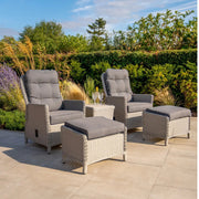 Kettler Foxley Garden Companion Set with Side Table and Footstool Kettler