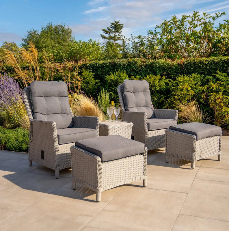 Kettler Foxley Garden Companion Set with Side Table and Footstool Kettler