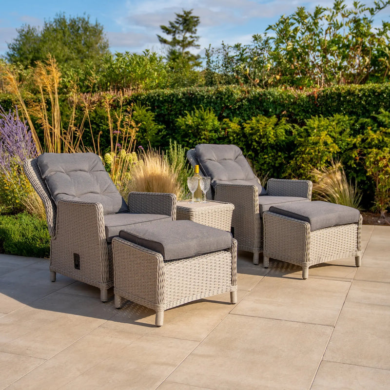 Kettler Foxley Garden Companion Set with Side Table and Footstool Kettler