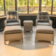 Kettler Foxley Garden Companion Set with Side Table and Footstool Kettler