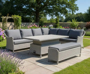 Kettler Foxley Rectangular Corner Set with 180x100cm High/Low Table Kettler