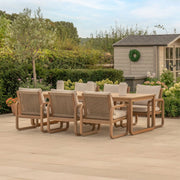 Kettler Lando 6 Seat Garden Dining Set - Acacia Wood - RainSafe Cushions Kettler
