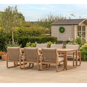 Kettler Lando 6 Seat Garden Dining Set - Acacia Wood - RainSafe Cushions Kettler