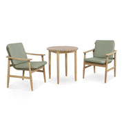 Kettler Meadow 2 Seat Garden Bistro Set - Acacia Wood - RainSafe Cushions Kettler