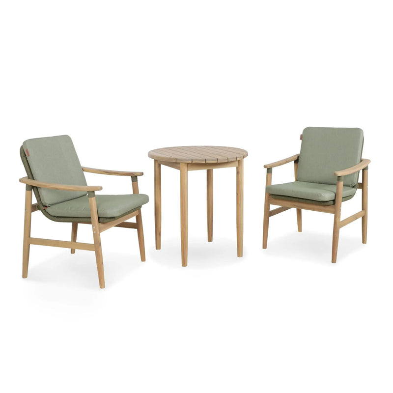 Kettler Meadow 2 Seat Garden Bistro Set - Acacia Wood - RainSafe Cushions Kettler