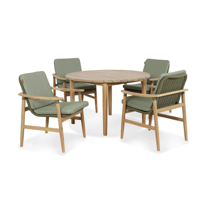 Kettler Meadow 4 Seat Garden Dining Set - Acacia Wood - RainSafe Cushions Kettler