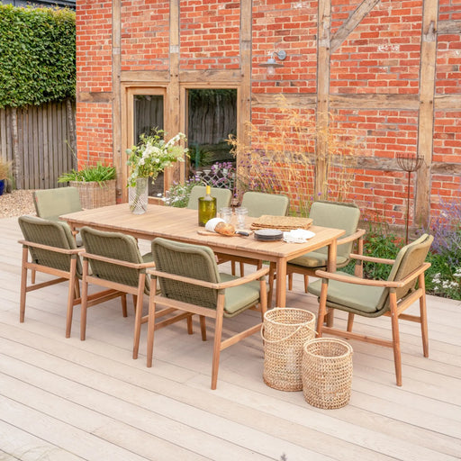 Kettler Meadow 8 Seat Garden Dining Set - Acacia Wood - RainSafe Cushions Kettler