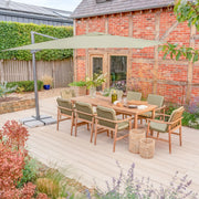 Kettler Meadow 8 Seat Garden Dining Set - Acacia Wood - RainSafe Cushions Kettler