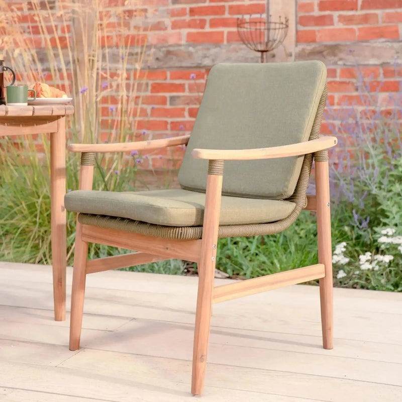 Kettler Meadow 2 Seat Garden Bistro Set - Acacia Wood - RainSafe Cushions Kettler