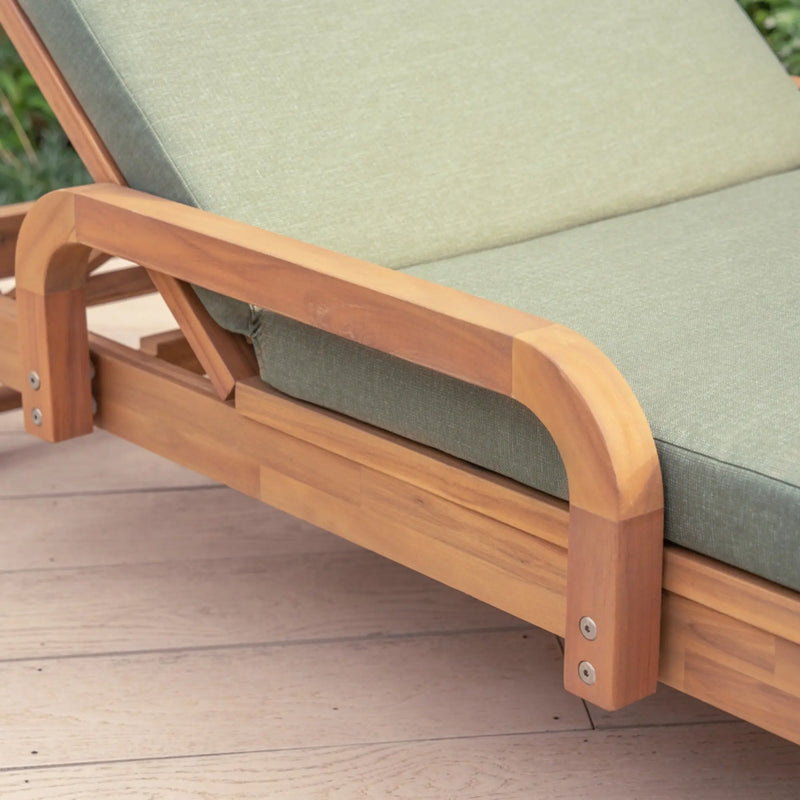 Kettler Meadow Sun Lounger - Acacia Wood - RainSafe Cushion Kettler