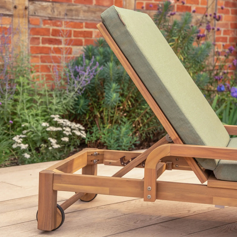 Kettler Meadow Sun Lounger - Acacia Wood - RainSafe Cushion Kettler