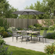 Kettler Merano 6 Seat Garden Dining Set - Parasol - RainSafe Cushions - Grey Kettler