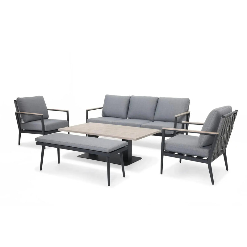 Kettler Merano 7 Seat Garden Sofa Set - High/Low RainSafe Cushions Kettler
