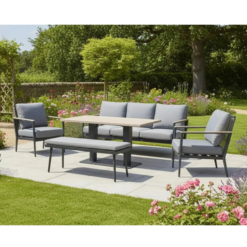 Kettler Merano 7 Seat Garden Sofa Set - High/Low RainSafe Cushions Kettler