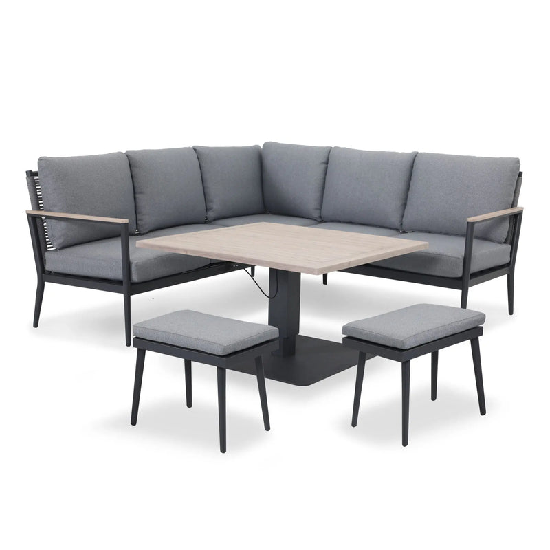 Kettler Merano Garden Corner Set - High/Low Table - RainSafe Cushions Kettler