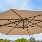 Kettler Orion 3.0m Round Canopy LED Cantilever Parasol with Side Tilt, Granite Base & Night Cover - Grey Frame Kettler