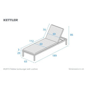Kettler Pebble Sunlounger with Cushion Kettler