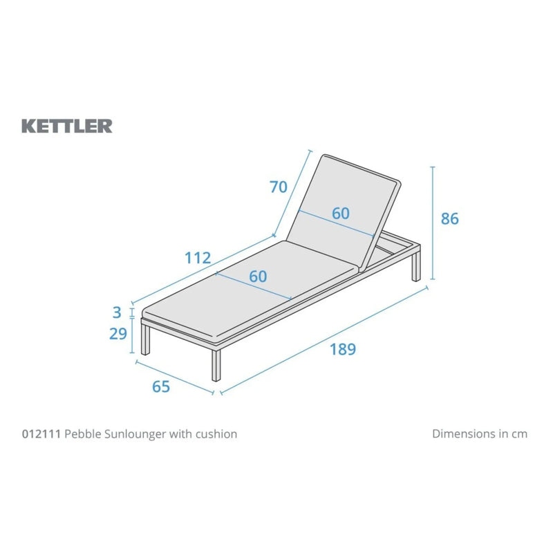 Kettler Pebble Sunlounger with Cushion Kettler