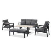 Kettler Tudor 5 Seat Garden Lounge Set High/Low Table - RainSafe Cushions Kettler