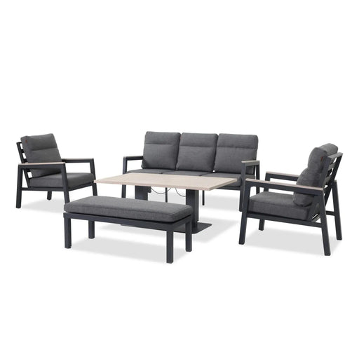 Kettler Tudor 5 Seat Garden Lounge Set High/Low Table - RainSafe Cushions Kettler