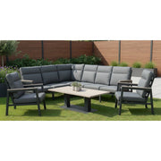 Kettler Tudor Garden Corner Set Right Hand High/Low Table - RainSafe Cushions Kettler