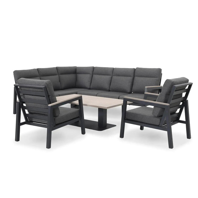 Kettler Tudor Garden Corner Set Right Hand High/Low Table - RainSafe Cushions Kettler