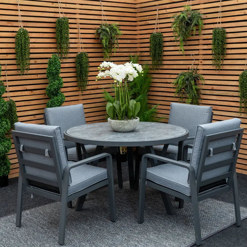 Mayfair Outdoor 4 Seat Round 120cm Dining Seat Grace Bay