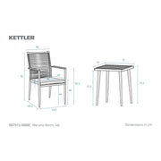 Kettler Merano Garden Bistro Set with 60x60cm Square Table Kettler