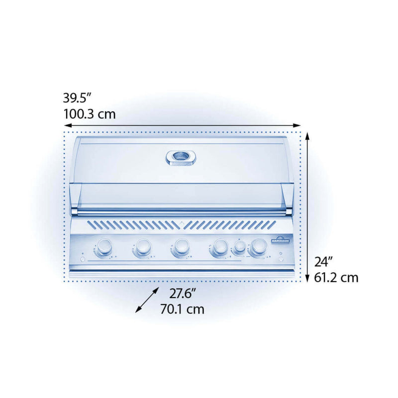 Napoleon 700 Built-In Grill 38 Gas BBQ with Dual Rear Infrared Burner