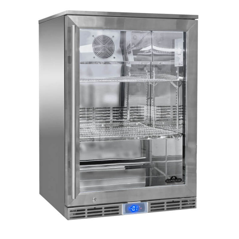 Napoleon Built-In Outdoor Cooler / Fridge, 135L, Left Opening Glass Door