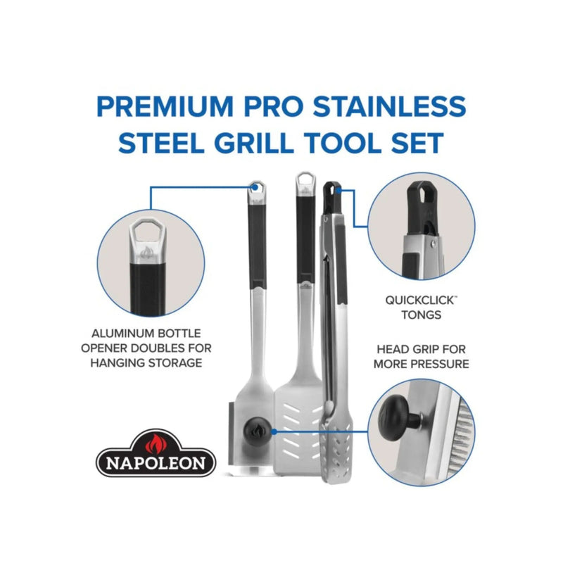 Napoleon PRO Series Premium Grill 3-Piece Tool Set GATL006 Napoleon Grills