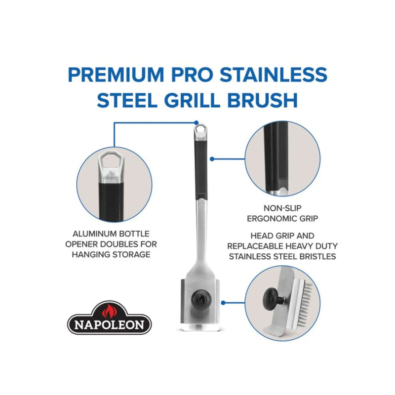 Napoleon Premium Stainless Steel Grill Brush PRO Series GABR007 Napoleon Grills