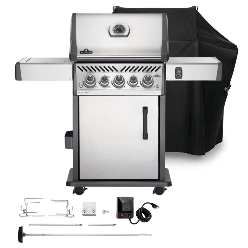 Napoleon Rogue SE 425 Stainless Steel Gas BBQ RSE425RSIBPSS-1 with Infrared Side Burner & Rear Burner | Free Cover & Rotisserie Napoleon Grills