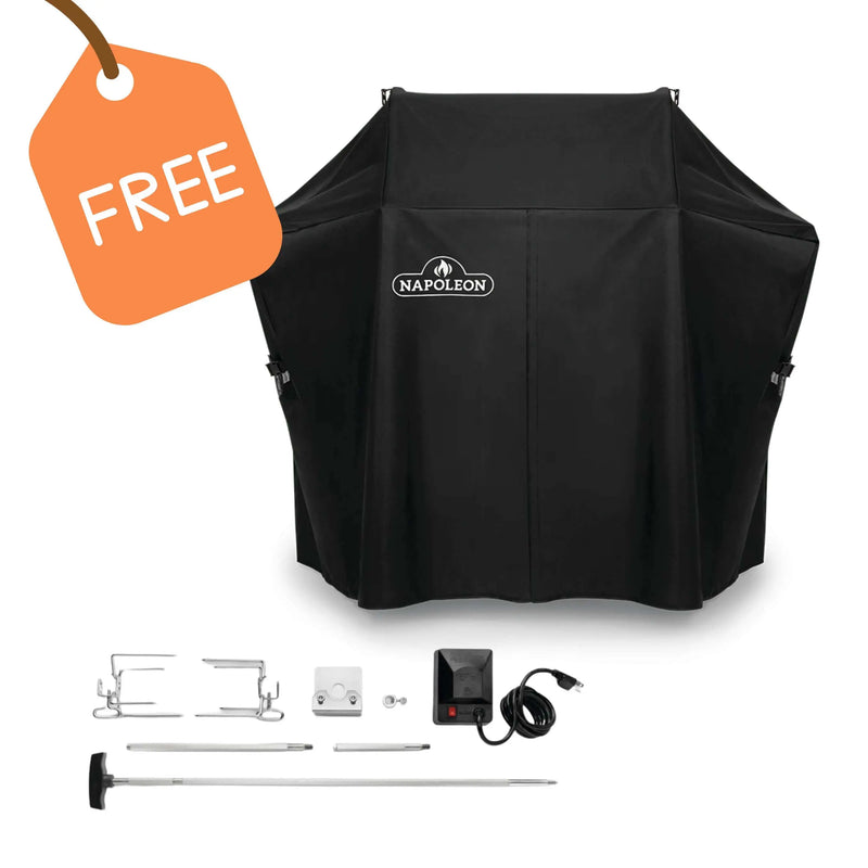 Napoleon Rogue SE 425 Stainless Steel Gas BBQ RSE425RSIBPSS-1 with Infrared Side Burner & Rear Burner | Free Cover & Rotisserie Napoleon Grills