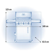 Napoleon Rogue SE 425 Stainless Steel Gas BBQ RSE425RSIBPSS-1 with Infrared Side Burner & Rear Burner | Free Cover & Rotisserie Napoleon Grills