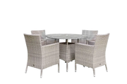 Grace Bay 4 Seat Round Flat Weave Garden Dining Set Grace Bay