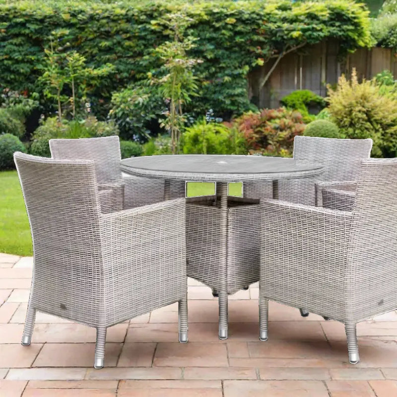 Round 4 Seat Rattan Garden Dining Set
