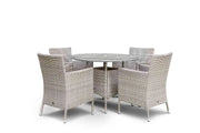 Grace Bay 4 Seat Round Flat Weave Garden Dining Set Grace Bay