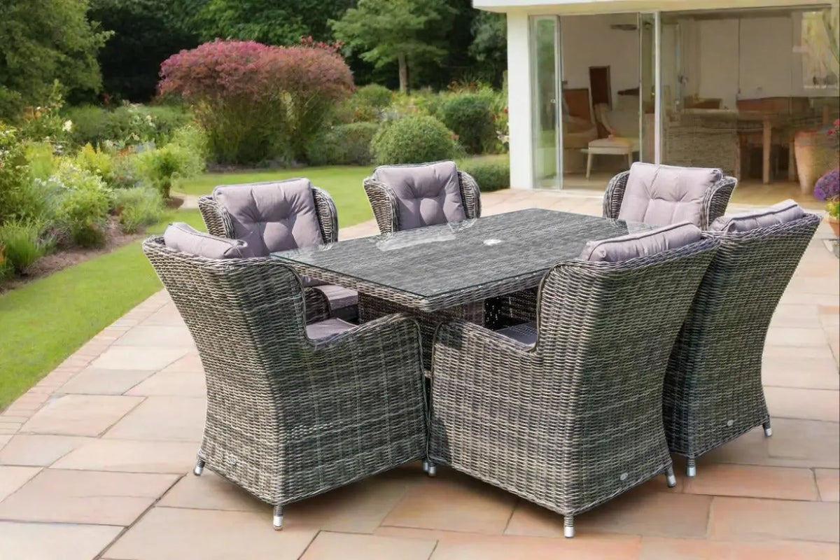 Grace Bay Garden Dining 6 Seat Set Save £s Fast Delivery — Oaktree