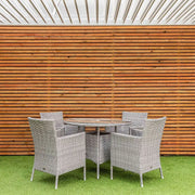 Grace Bay 4 Seat Round Flat Weave Garden Dining Set Grace Bay