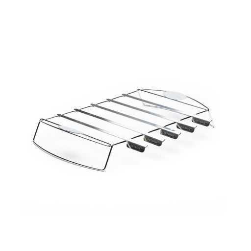 Outback kebab rack with stainless steel skewers for BBQ grilling
