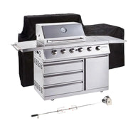 Outback Signature II 4 Burner Hybrid BBQ | Free Rotisserie + Cover Oaktree Garden Centre
