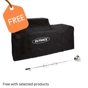 Outback Signature II 6 Burner Hybrid BBQ with FREE Cover & Rotisserie Outback