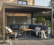 Royce Cube 4x4m anthracite grey aluminium pergola with adjustable louvred roof